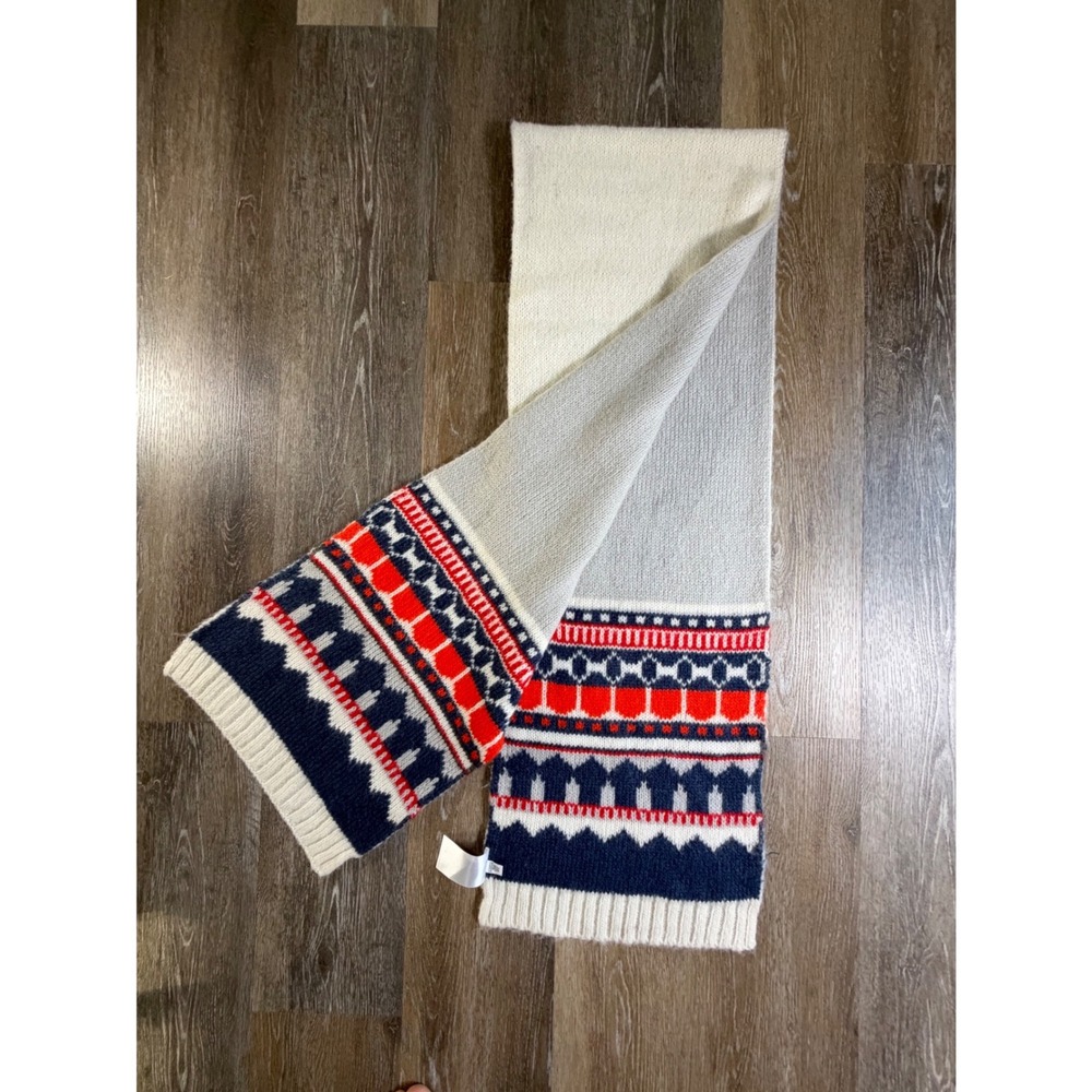 Gap Scarf Unisex One Size Multi Color Fair Isle Mohair Blend Knit Winter Warm